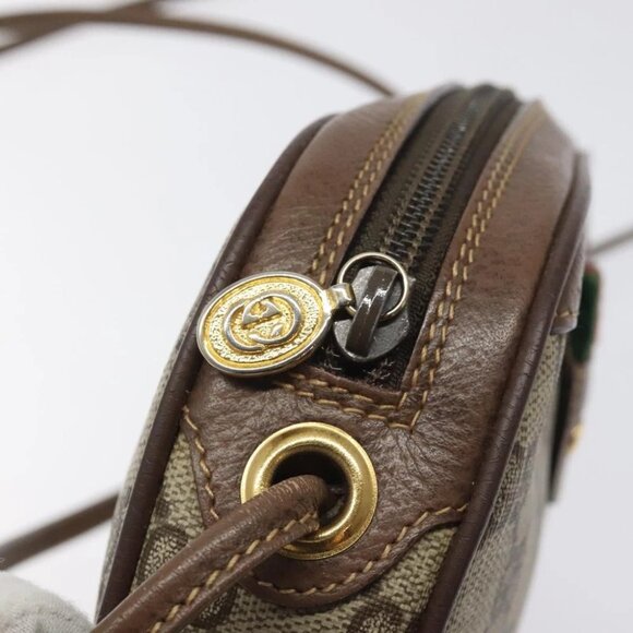 GUCCI GG Supreme Web Sherry Line Shoulder Bag PVC Beige 007 754 6112 Auth - Picture 5 of 15